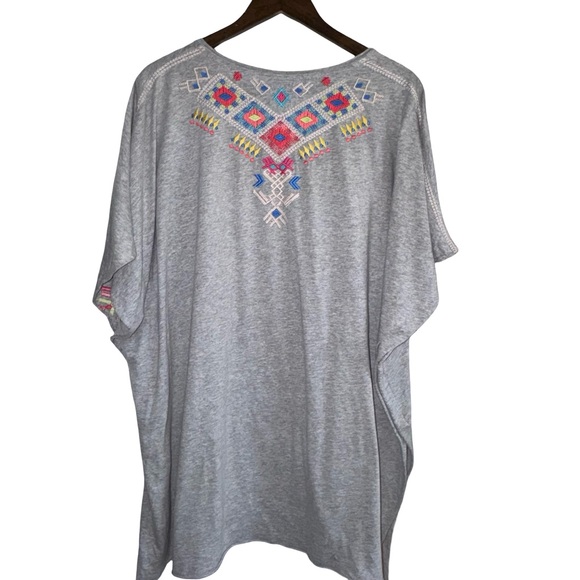 Johnny Was Tunic Tee Boho Embroidered Top Relaxed Fit Bohemian Festival Blouse - Picture 3 of 6